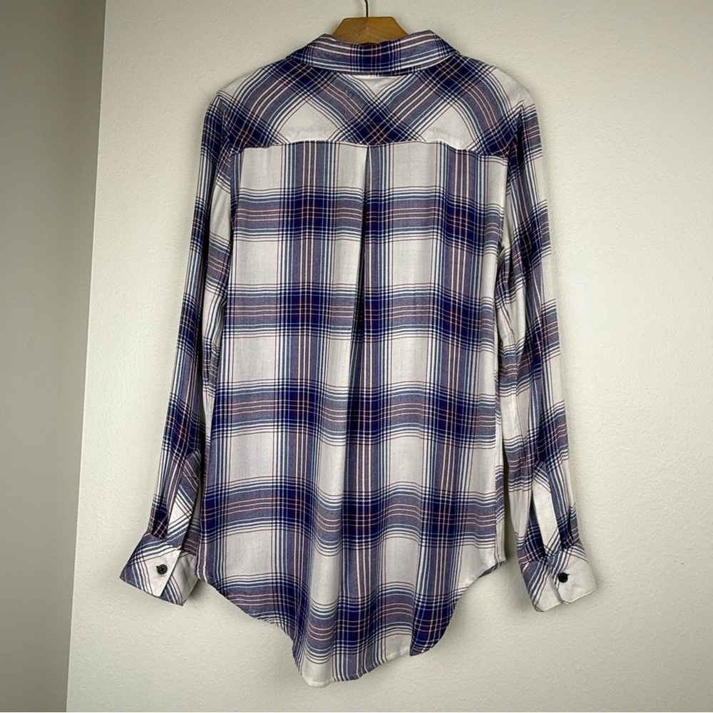 Rails Hunter White Dusk Rouge Button Down Flannel Plaid Shirt - Picture 9 of 13